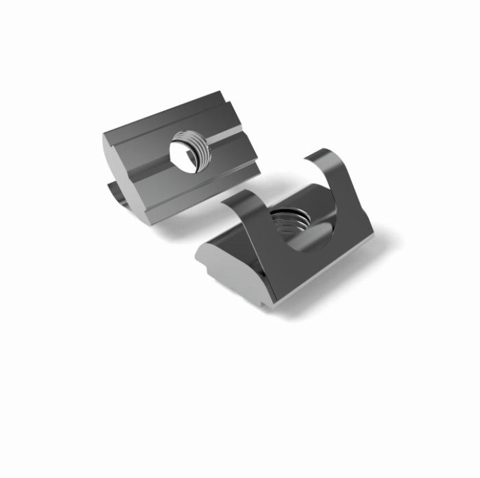 1/2 moon nut with spring tongue groove 8 B-Typ [M3] made of stainless steel can be rotated in the groove