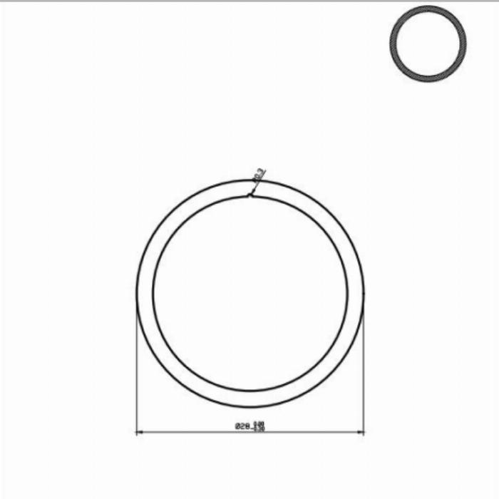 Circular tube 28x2 anodized