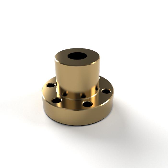 Trapezoidal screw nut - flange EBFM 16x4 bronze straight is ideal for low and medium speeds