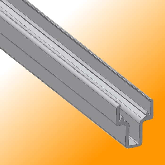 Shaft-clamp profile for shaft 10 Slot 8 I-Type in aluminium anodized length 1980mm