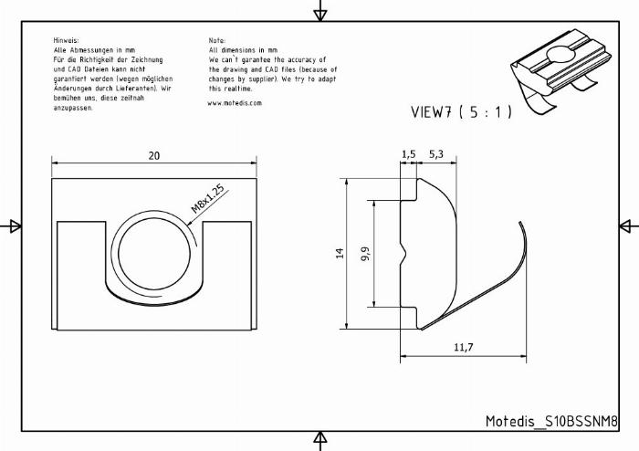 Slotted block with spring B-type slot 10 [M8] | MOTEDIS